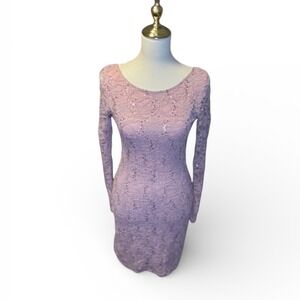JUMP APPAREL by Wendybellin Lavender Lace Sequin Backless Mini Dress‎ M